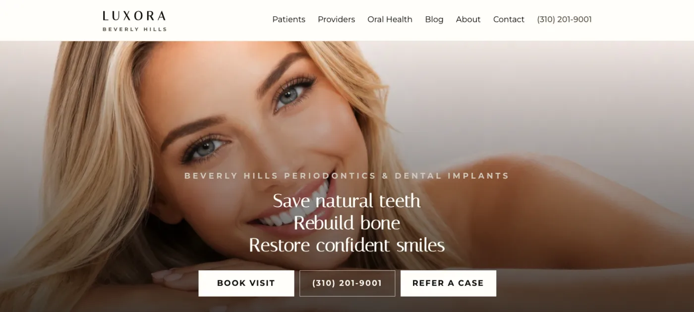 Luxora Beverly Hills — dental website designed and built by Dentx